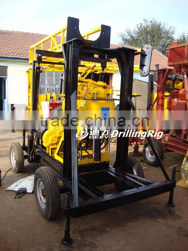 Hydraulic type 200m well drilling machine trailer mounted