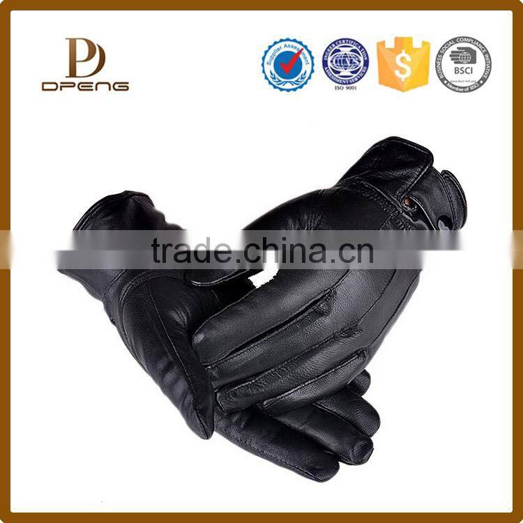 Custom Touch Screen GENUINE Soft Leather men Winter Driving gloves
