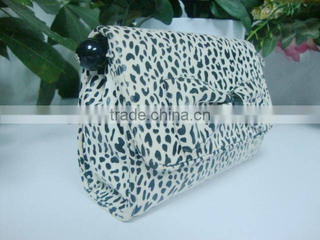 2016 new arrival makeup bag leopard print PVC cosmetic bag sexy lady bag with mirror