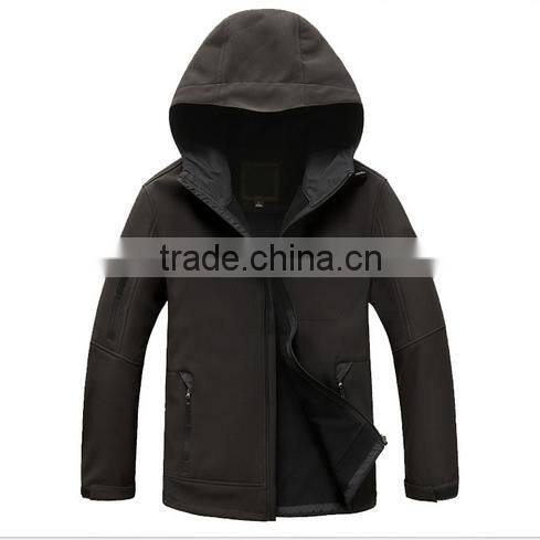 Custom men sofeshell jackets with hat