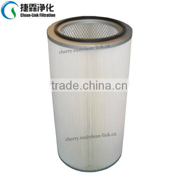 Long pulse cartridge for high dust concentration dust cartridge filters