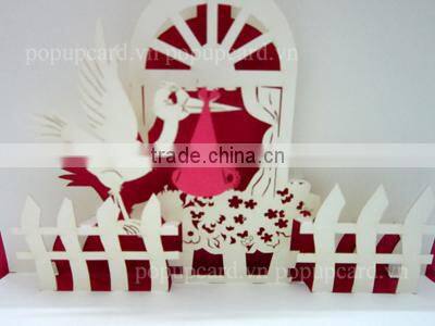 Boat (big size - red colour) 3d pop up greeting card