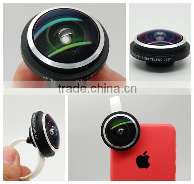 New circle clip 235 degree super fisheye lens for Samsung s6 accessory
