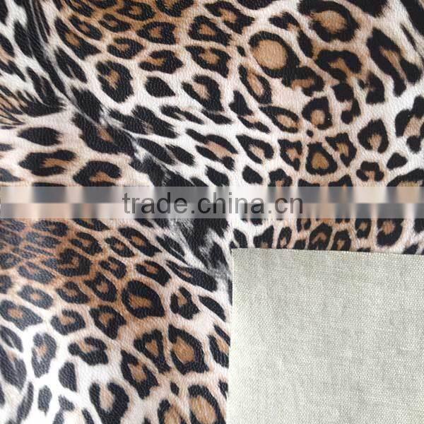 genuine leather garment fabric pu leather with leopard grain garment stocklot pu leather