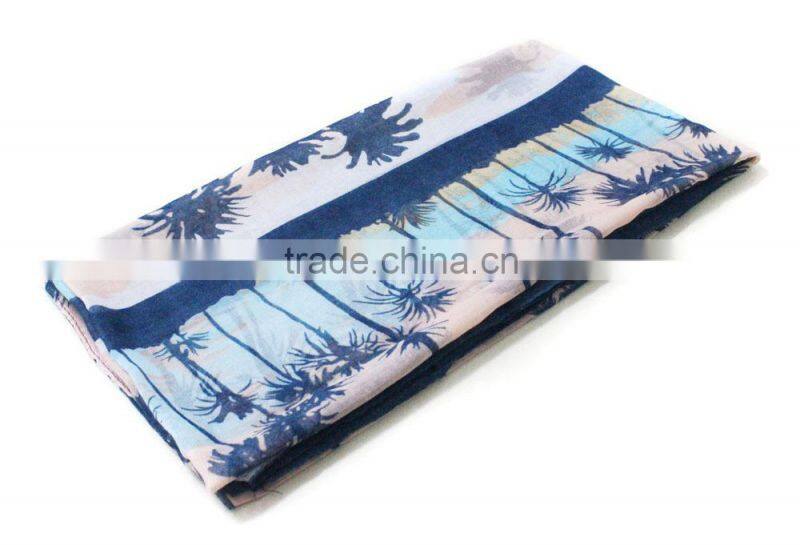 coco tree printing spring and summer poly scarves