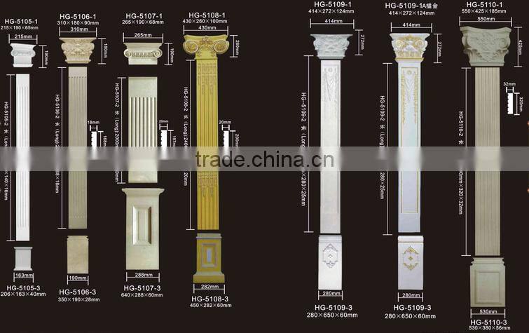 HG9054 2.4m high-quality low-price PU plain cornices mouldings