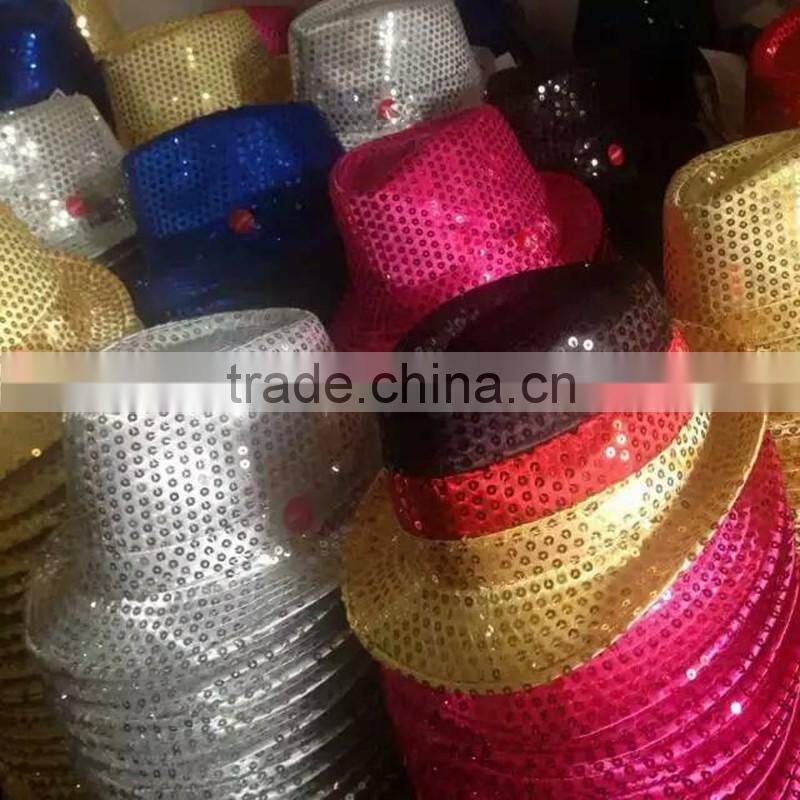 Fashion Flashing Fedora Sequin Gangster Hat Hot Jazz Hat Cap