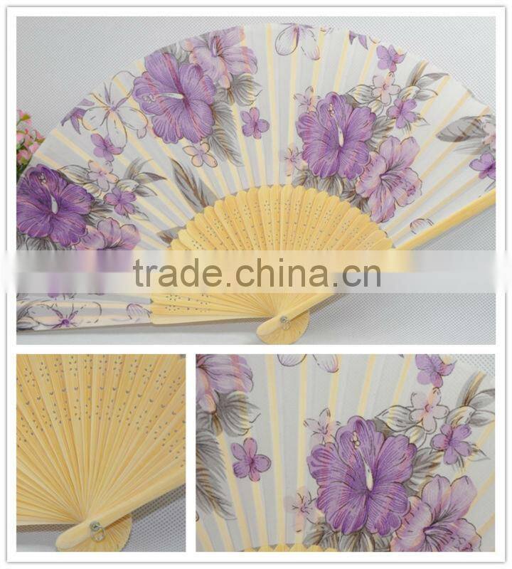 Japanese style Vivid flower bamboo folding hand fans