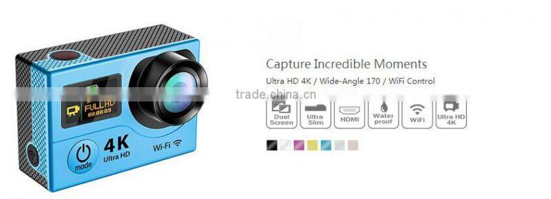 2016 Ausek Newest 2.0 Inch 4K Sport DV With Dual Screen Full HD 1080P Helmet Camera Wifi