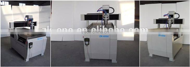 6090 CNC Small 4 Axis With 3.0Kw Water Coolant Spindle Step Driving System 600*900*150mm ZK-6090
