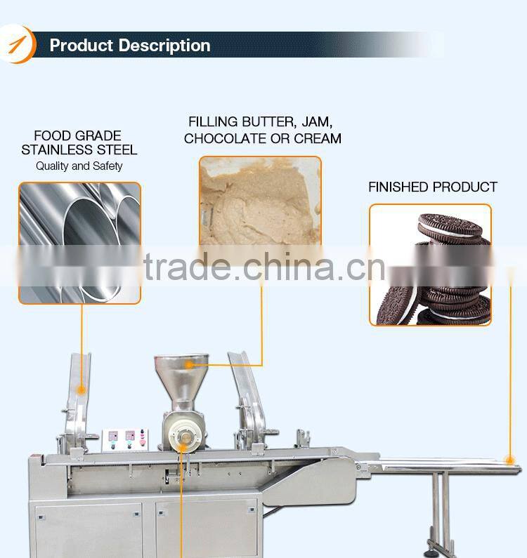 High capacity small biscuit sandwich making machine with servo motor control