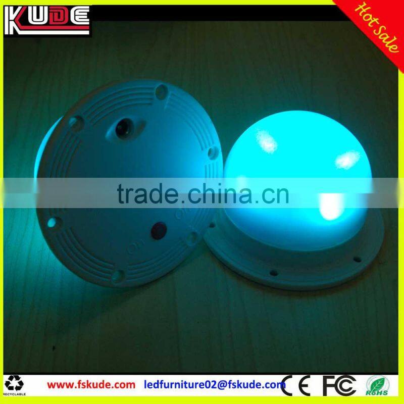 rechargeable battery operated LED light base fittings for polythylene furniture