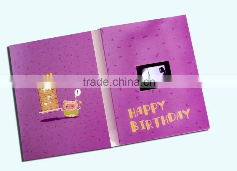 most popular souvenir 2.8"video player greeting card,China type lcd wedding invitation card ,video brochure for wedding