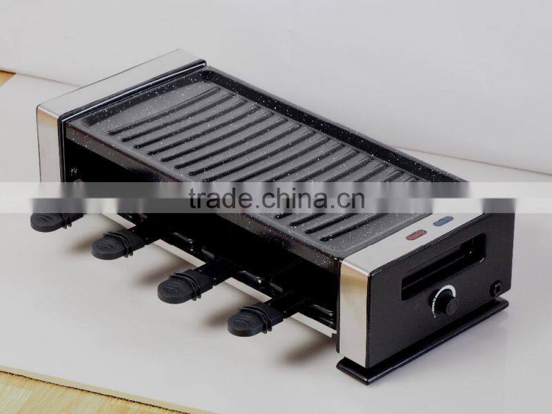 Electric raclette grill for indoor use 8 person share