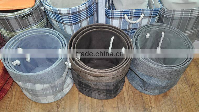 Set 3 fabric hamper basekt with handle