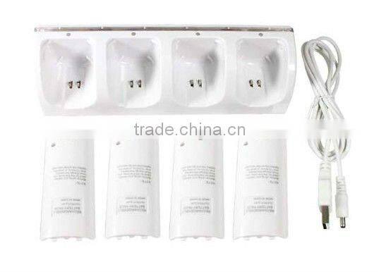 4 in 1 Remote controller battery charger dock for wii game accessories rechargeable batteries