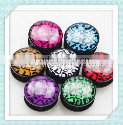 Fashion acrylic skull logo plugs/tunnels body jewelry/jewellery piercing