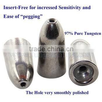 pure tungsten Fishing Sinker ,bullet sinker