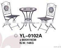 3 pcs terra cotta folding bistro set of garden set