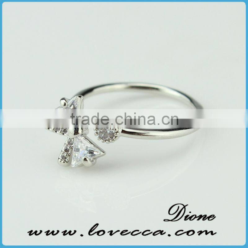 zircon Crystal Love heart Ring 5.5/6/7/8/9 Size