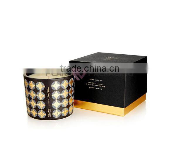 Art paper printed packaging cardboard boxes round candle box