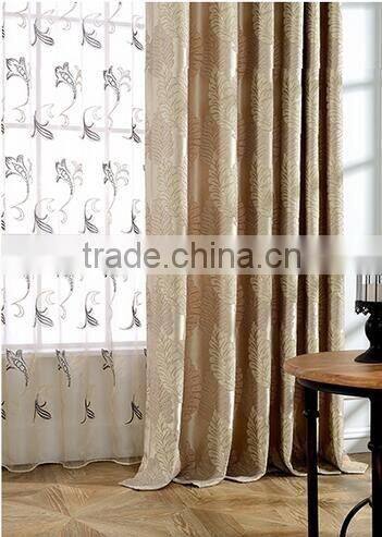 leaf pattern chenille jacquard blackout curtain