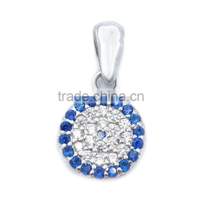 Rhodium plating tiny 925 sterling silver nice zircon charm