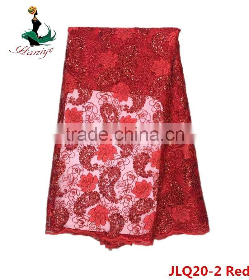 Haniye JLQ20-1/Newest african net lace with sequins high quality african tulle lace fabric