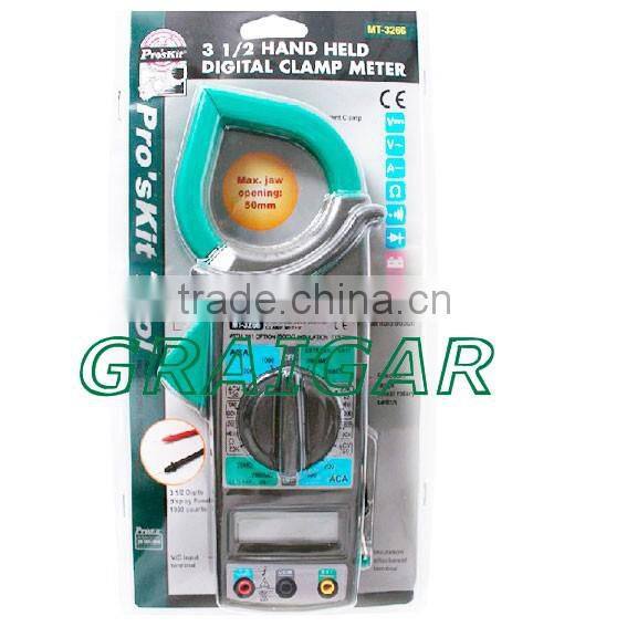 HOT SALE! Brand ProSkit MT-3266 3 1/2 Hand Held Auto Range Digital Clamp Meter Multimeter
