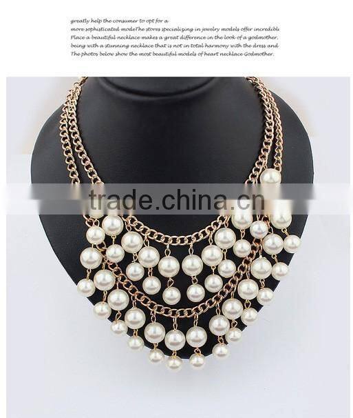 Hot Selling White Pearl Choker Vintage Pendant Statement Necklace Women Necklaces & Pendants Fashion Necklaces for Women 2014