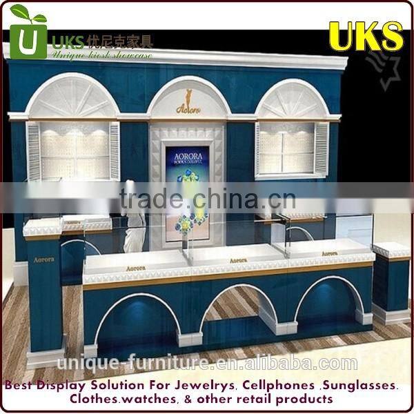 Wooden Jewelry Shop display kiosk/gemstone display kiosk in mall