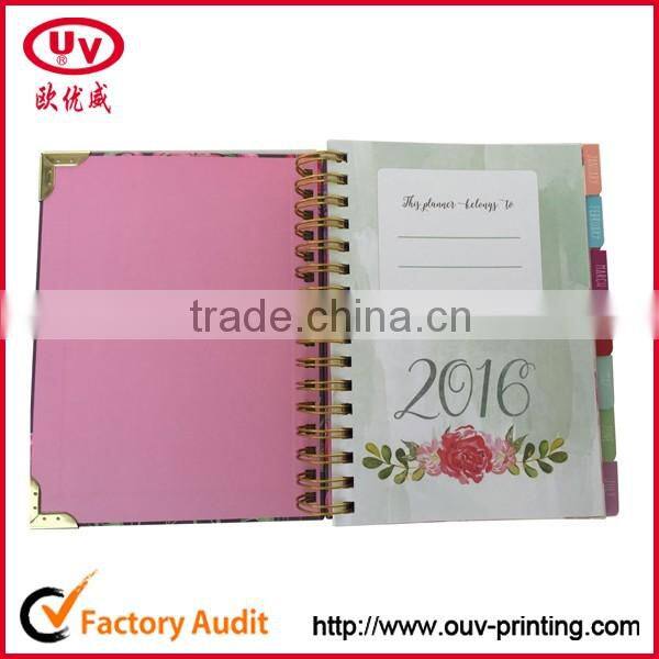 Custom 2017 agenda notebook day planner weekly planner with tabs