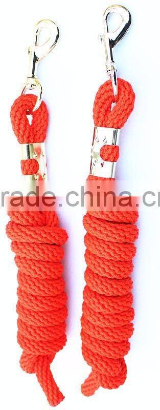 Stripe Nylon Horse Halter with Brass Hardware and Horse Lead Rope