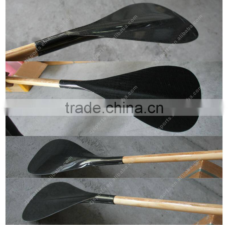 Bent Wood Shaft With Carbon Fiber Blade Outrigger Canoe Paddle