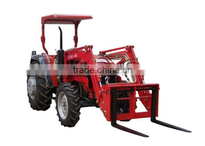 Factory supply tractor mounted front pallet forklift