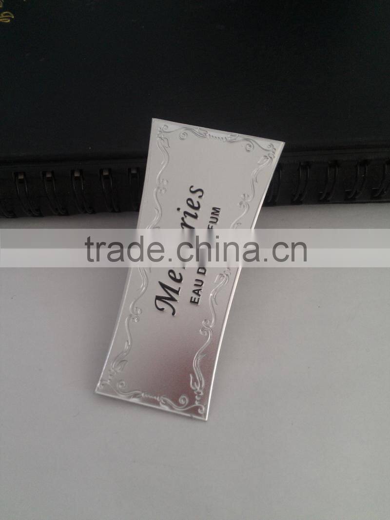 UAE matt gold sandblast perfume bottle label/metal parfum label /metal sticker for UAE fragrance bottle