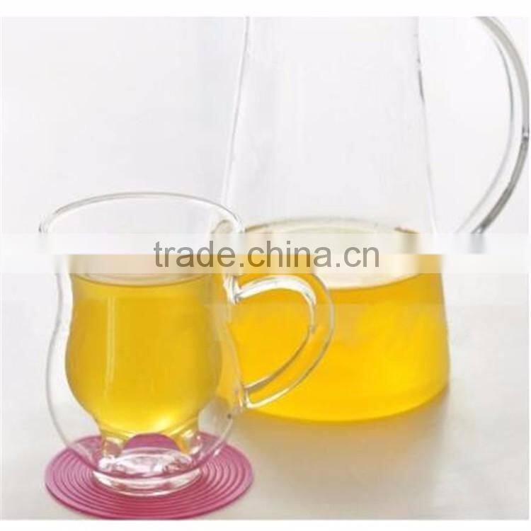 Handcraft Borosilicate Creative Cute Transparent Heat-resisting Double-layer Cow Milk Glass Cup 250ML