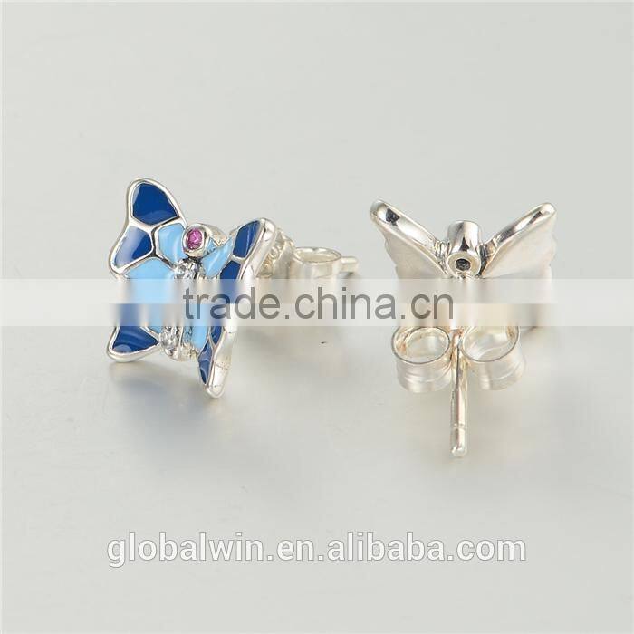 Silver 925 All Types Of New Design Custom Made Enamel Wholesale Earrings