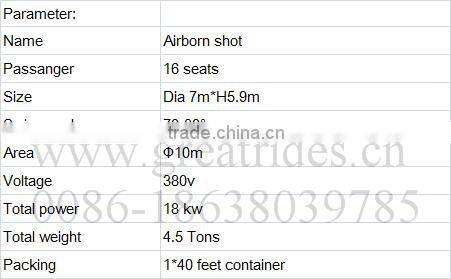 Outdoor thrill amusement rides airborne shot for sale