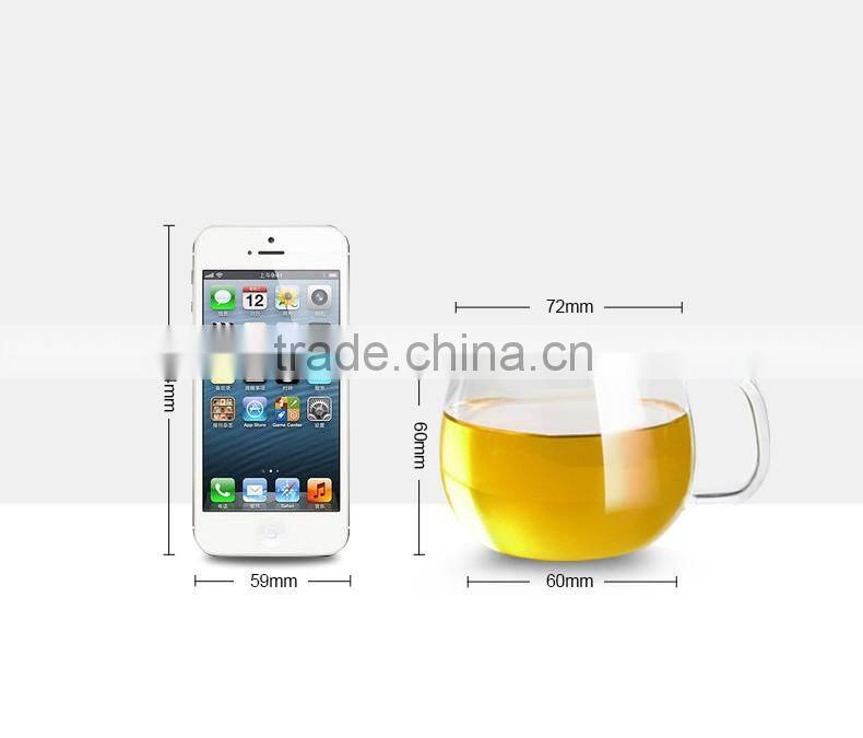 Clear glass heat resisting glass tea cup small glass cup with handle