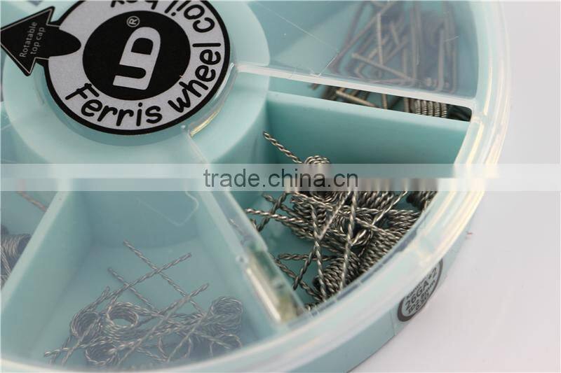 7 kinds of resistance coils for RDA/RTA in UD Ferris Wheel Coil Box E cig Prebuilt coils