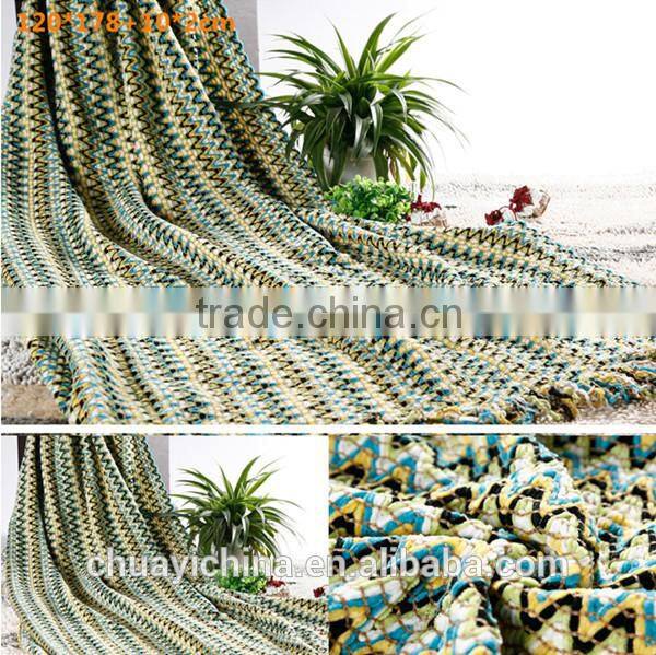 New Design Warp Knitting Acrylic Picnic Blanket