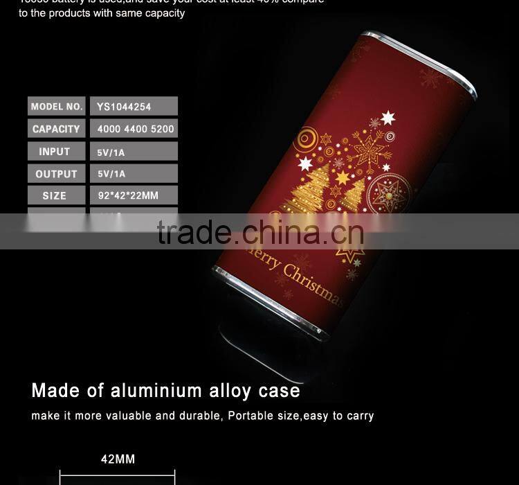 2015 new invention CE&FCC&ROHS&MSDS bright torch light power bank 5200 for businessman