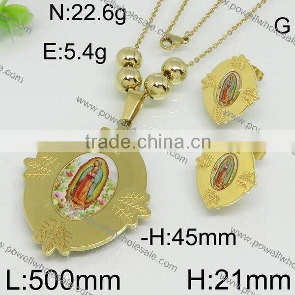 Hot styles stainless steel gold filled jewelry set from china