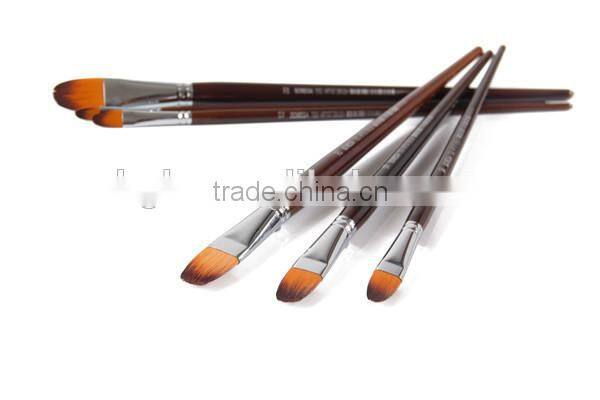 Bomega Professional Fine Art Brush Set Wholesale - 13 Pieces Golden Nylon Hair - Long Handle
