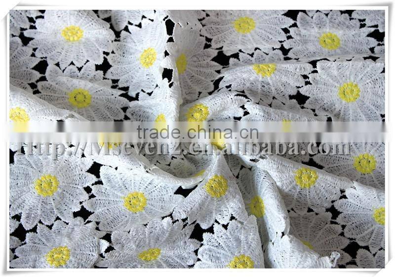 New design Sunflower pattern cheap guipure lace fabric for children dress