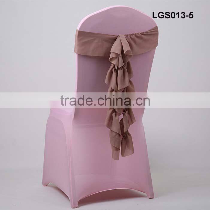 custom fancy fuschia chiffon chair sash for weddings