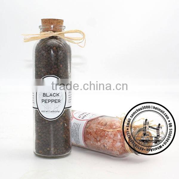 350ML Glass Spice Jar With Woodern Cork Beautiful Raffia Bowknot