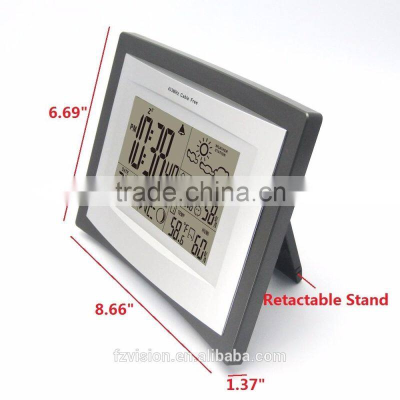 Wireless Weather Station, Wall/Table Clock Weather Station, Weather Station hygrometer with 2 Sensors as a gift