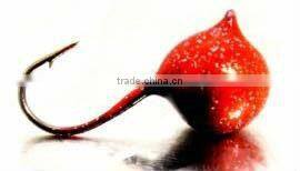 Competitive round ice fishing tungsten jigs